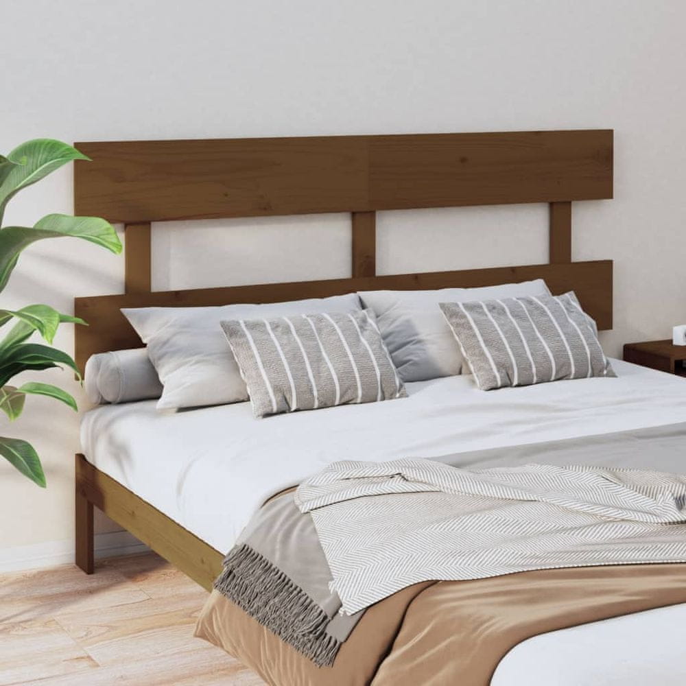 Vidaxl Čelo postele, medovo hnedé, 164x3x81 cm, masívne borovicové drevo